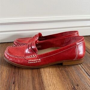 Bass Red Leather Loafers women’s size 9.5